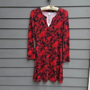 NWT Diane Von Furstenburg Red Black Floral Dress size 6